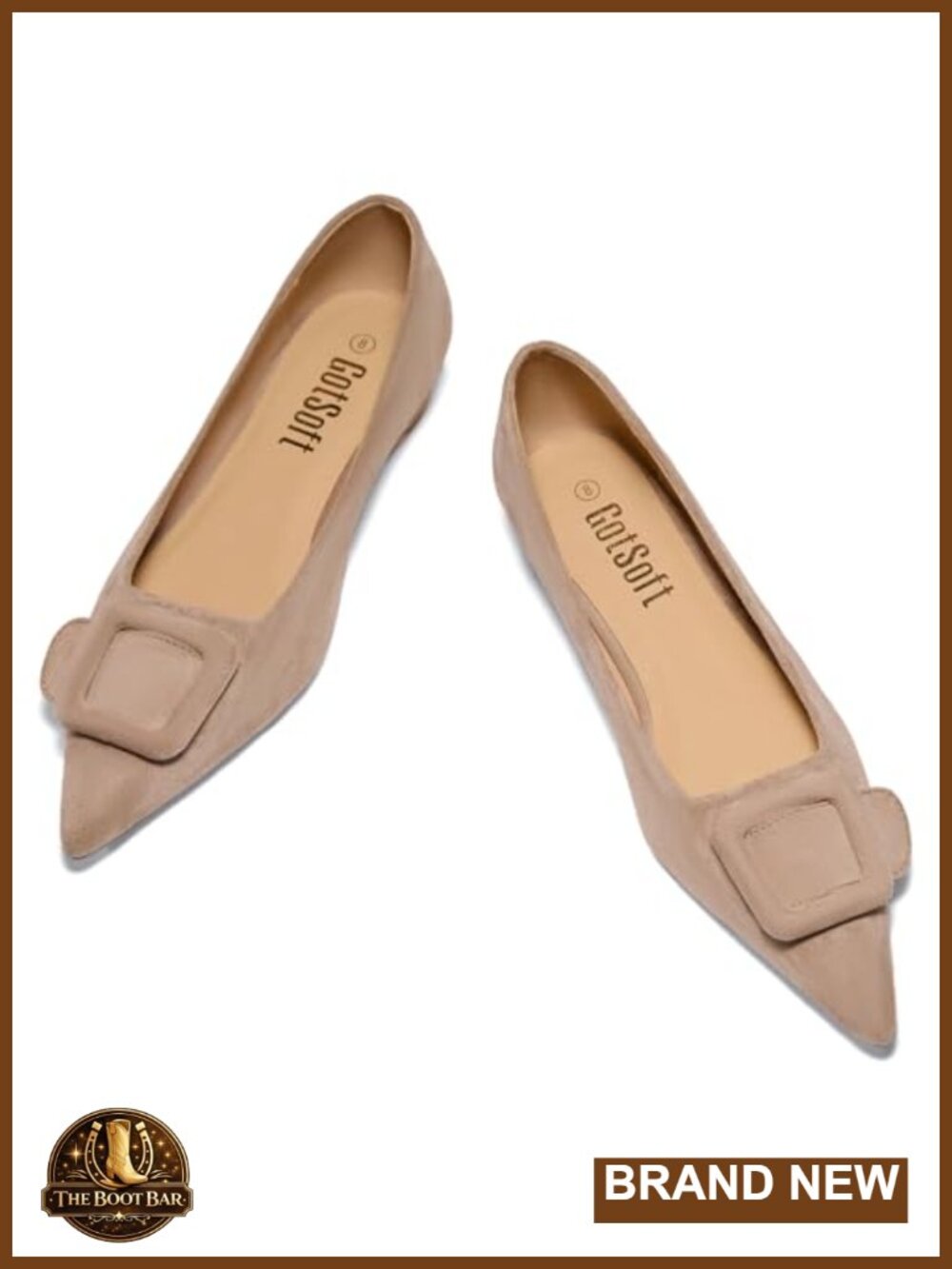 Lambskin Insole Square Buckle Flats Slip On Flat Shoes